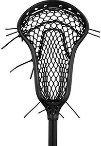 StringKing Women’s Complete 2 Pro Midfield Lacrosse Stick with Composite Pro Shaft and Women's Type 4 Mesh (Black/Black)