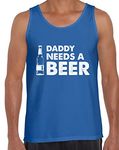 Awkward Styles Men's Daddy Needs A Beer Cool Tank Tops Beer Funny Saying Gift for Dad Blue L