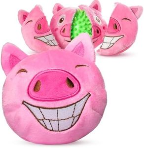 ZENAPOKI Dog Toys for Aggressive Chewers (3in1) - Squeaky and Interactive - for Medium Dogs, Large & Small Breeds - Puppy Teething Chew Toy - Juguetes Perros - Pink