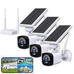 CAMCAMP 4MP Security Camera Wireless Outdoor, Solar Camera Surveillance Exterieur for Home Security, Night Vision, PIR Human Detection, 2-Way Talk, IP66 Waterproof, 2.4G WiFi