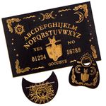 Okdance Ouija Board Set Wooden Black Spirit Board Dowsing Divination Boards Classic Quality Talking Boards with Planchette for Witchcraft Supplies Gifts