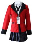 Yumeko Jabami Costume School Uniforms Anime Cosplay Party Full Set - red - X-S