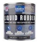 Siramico Coatings Liquid Rubber Roof Coating | Instant Leak Seal Technology I Quick Drying, One Coat Waterproofing Sealant | Black, Grey & Clear (Black, 500ml)