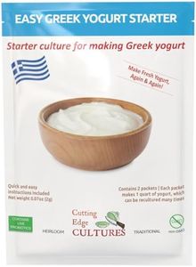 Easy Greek Yogurt Starter by Cutting Edge Cultures Creamy, Healthy, Homemade Yogurt in Just 24 Hours No Yogurt Maker Neccessary Heirloom Traditional Non GMO No Additives Or Preservatives Keto & Low Carb Friendly Super Gut Promoting 2 Packets for 1 Quart Each (Greek Yogurt Starter)
