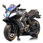 LITTLE PUP Wolf Viper Battery Operated Bike for Kids | Electric Bike for Child | LED Light & Music | Baby Ride on Toy Rechargeable Battery | for Kids to Drive 2 to 10 Years Boys and Girls(Black)