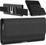 CoverON Holster for Motorola Moto G Power/G Play/Moto G 5G/ G Pure/Moto One 5G Plus/ G100, Cell Phone Case Belt Clip Magnetic Close Carrying Leather Pouch (Fits with Otterbox or Any Case on)