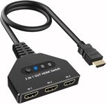 HDMI Switch, 3 Port 4K HDMI Switcher, HDMI Switch 3 in 1 Out, HDMI Splitter Extended Display, Supports 3D, HDMI2.0, HDCP2.2, HDMI Splitter for Xbox, roku Stick,HDTV, PS4/5, Consoles, PC