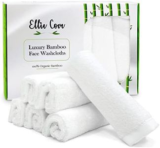Luxury Facial Washcloths, Made from 100 Percent Rayon Bamboo, Makeup Remover, Reusable Absorbent, Gentle for Delicate Sensitive Skin, Set of 6, 10"X10" (White)