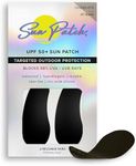 Sun Patch, Hypoallergenic Sun-Screen Under Eye Patches, 100% Silicone UPF-50 UV Protection, Reusable, 1 Pack/4 Pairs, Black