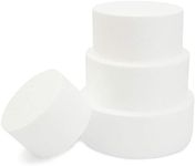 Bright Creations Round Foam Cake Dummy Set, 4 Tiers for Display, Arts and Crafts (White)