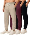 Real Essentials Big & Tall King Size Mens Joggers Sweatpants Fleece Pants Sweat Clothing Pockets Baggy Elastic Cuffed Workout Bottom Athletic Soft Warm Winter Gym Active, Set 9, 5X Tall, Pack of 3