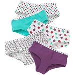 Just Essentials Girls Back To School 5 Pack Cotton Star Print Hipster Briefs UK Seller - Turq-Purple - 13 Years