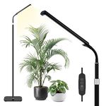 MistyJungle Grow Light Indoor Plants, Full Spectrum LED Growth Floor Lamp with 63 in Height Extendable Stand, Large Stable Base, 10-Level Dimmable,Automatic Timer,Adjustable Gooseneck for Plant