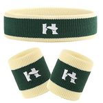 HOTER Thick Solid Color Sweatband Set (1 Headband + 2 Wristbands)