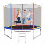 KOSTEN SPORTS 8 FT Trampoline with Safety Enclosure Net & Ladder – Heavy-Duty Outdoor Trampoline for Kids & Adults – Weather-Resistant Frame, High-Elastic Jump Mat, Easy Assembly