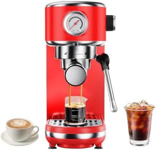 atatix 20 Bar Espresso Machine with Milk Frother, Compact Espresso Maker, Stainless Steel Coffee Machine with Precise Temp Control & 44oz Removable Water Tank for Latte, Cappuccino, Red