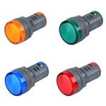 TSKTECH Corded Electric Led Panel Indicator 230V 22Mm Plastic (Set Of Red, Green, Blue, Yellow)