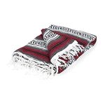 YOGAVNI Yoga Blanket Deluxe Mexican Blanket - Striped Throw Blanket Meditation, Yoga, Decor, or Outdoor and Camping Accessory Premium Hand Woven Recycled Fiber - Burgundy