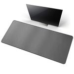 CENNBIE Leather Desk Mat,120X50cm Extra Large Desk Pad Blotter Protector, Extended Non-Slip Mouse Pad, Waterproof PU Leather Desk Mat on top of desks Large for Office and Home (Grey)