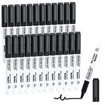 Magnetic Whiteboard Pens Black, Shuttle Art 25 Pack Black Whiteboard Markers with Erase, Fine Point Dry Wipe Markers for Writing on Whiteboards, Planner, Glass for School Office Home