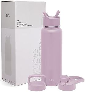 Simple Modern Water Bottle with Straw, Handle, and Chug Lid Vacuum Insulated Stainless Steel Metal Thermos Bottles | Large Leak Proof BPA-Free Flask for Gym | Summit Collection | 40oz, Lavender Mist