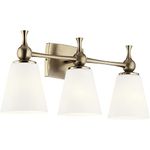 Kichler, Cosabella 24 Inch 3 Light Vanity Light with Satin Etched Cased Opal Shade in Champagne Bronze, 55092