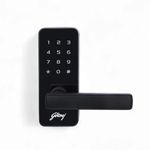 Godrej Locking Solutions and Systems Smart LocksICatus TouchISmart Digital Lock for Wooden DoorI2In 1 AccessIPin AccessIMechanical KeyIBlack FinishI3 Years Warranty,Alloy Steel,Mortise Lock