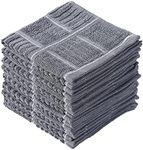 Glynniss Kitchen Dish Cloths for Washing Dishes, Cotton Dish Rags for Drying Cleaning, Pack of 8 Dishcloths (Grey, 12x12 inches)