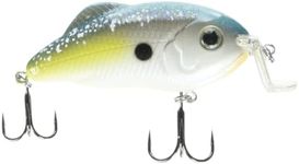 Strike King (HCHHJRS-591) Hybrid Hunter Shallow Jr. Fishing Lure, Shallow Diving Crankbait, 90-Degree Bill, 3D Eyes, Loud Rattle, Dives 1 to 3-Feet, 7/16-Ounce, Size 4 & 6 Treble Hooks, Sexy Shad 2.0