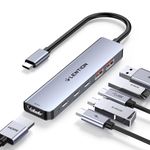 LENTION 6 in 1 USB C Hub Multiport Adapter with USB C to HDMI4K@60Hz, 10G USB C and USB 3.2 Gen2, 100W PD, for 2018-2023 MacBook Air, New Mac Pro, More, Stable Driver Adapter(CE37, Space Gray)