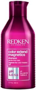 Redken Colour Extend Magnetics Sulphate Free Shampoo With Amino Acid, 300 ml | Professional pH Balancing Shampoo For Coloured Hair | For Men & Women