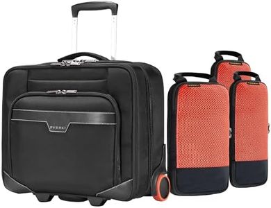 EVERKI Professional Travel Bundle: 16-Inch Lightweight Rolling Laptop Briefcase & 18.2L Compressible Packing Cubes (3-Pack) - Durable, Travel-Friendly Design for Work & Business Trips - Orange + Black