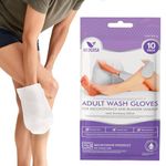 Medcosa Adult Body Wipes - Wet Wipes for Adults - Intimate Disposable Shower Body Wipe Shaped Like a Glove - Unscented Premoistened - Bed Bath Wet Wipe - Pack of 10 Wash Cloths