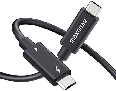 Maxonar [6.6Ft] Thunderbolt 4 Cable Intel Certified, Active Thunderbolt 4 Cable 40Gbps with 8K Display and 100W Charging Compatible with Thunderbolt 4, Thunderbolt 3, USB C, and USB4