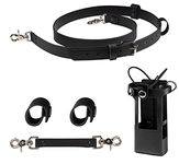 Firefighter Radio Strap and Holder Leather Bundle Set Includes Radio Holster, Strap, sway Strap, Cord Keepers