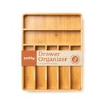 SMIRLY Bamboo Kitchen Drawer Organizer For Silverware Tray For Drawer Silverware Organizer, Silverware Drawer Organizer, Utensil Organizer For Kitchen Drawers, Kitchen Drawer Organizer