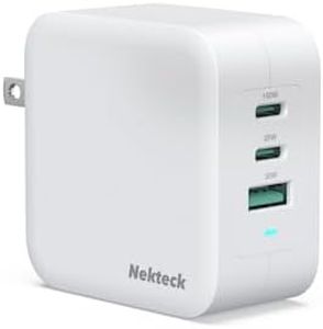 Nekteck GaN Charger 100W USB C Charger 3-Ports with PD.3 and QC.3, Compact Fast Foldable Wall Charger for iPhone 15 Series, MacBook Pro/Air, Google PixelBook, ThinkPad, Galaxy S22/S20 and More