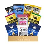 Pub Snack Gift Set - Savoury Food Gifts for Men, Snack Hamper, Food Hampers for Men - Pork Scratching, Cheeselets, Salted Peanuts, Ploughmans Cheese, Bacon Fries, Scampi Fries, Crisps