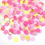 VCOSTORE Tissue Paper Confetti Circles Dots Round Table Confetti, Pink Confetti Glitter Sparkling Decorations for Birthday Party,Wedding,5000 pieces（New Pink & Gold ）