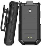 Holster for CAT S22 Flip Phone, Nakedcellphone Black [Rotating/Ratchet] Belt Clip Holder Case