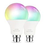 3Stone Smart RGB LED Light Bulb B22, 2700K-6500K Dimmable White, 10W 1050 Lm (100W Equivalent) B22 Bayonet, 2.4G(Not 5G) WiFi App Voice Controlled, Works Perfect with Alexa, Google Assistant