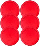 Wood Grip | Lids for Pyrex and Anchor Round Glass Containers | Lids For Pyrex Glass Containers | Replacement Lids (Red, 4 Cups, 6 Pack)