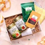 Teaniru, All Time Evening Tea Combo Pack | Saffron Cardamom Chai (100gm) + Classic Assam Black Tea in Tins with 2 Cutting Chai Glasses | 30 gm of Rose Vanilla Chai & Premium Green Tea Sachets | Best Gifts for Tea Lovers