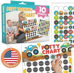 Truck Potty Training Chart for Toddlers Boys - Potty Chart for Boys with Stickers, Sticker Chart for Kids Potty Training Chart for Toddlers Boys, Potty Sticker Chart for Toddlers Boy, Potty Rewards