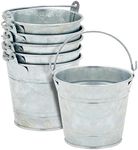 6 Pack Small Galvanized Metal Bucke