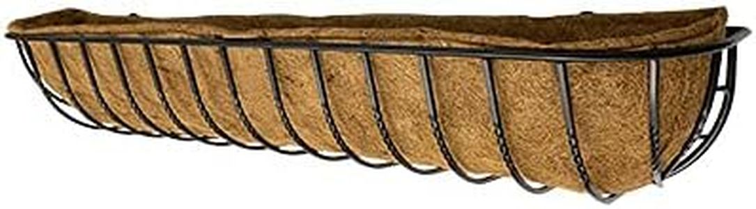 BestNest Gardman Blacksmith Wall Trough with Coco Liners, Black, 48" L, Pack of 3