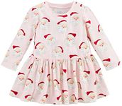 Mud Pie Baby Girls Dress, Pink Vintage Santa, Medium