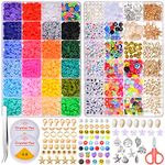 APPAREL MATTER 6500Pcs Clay Beads Bracelet Making Kit, Multi-Colors Clay Beads for Jewelry Making Adult, 6mm Polymer Clay Beads for Jewellery Making Bracelet