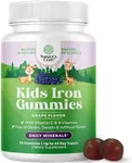 Tasty Kids Multivitamin with Iron Gummy - Gentle Iron Gummies for Kids and Toddlers with Vitamin C & B Complex - Non Constipating Iron Supplements for Kids - Vegan Non GMO & Gluten Free (90 Count)