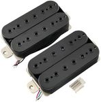 Musiclily Pro HH-HEXA Alnico 5 Magnet Uncovered Adjustable Hexagonal Poles Humbucker Neck Bridge Pickups Set 7.8K/16.6K for Electric Guitar, Black